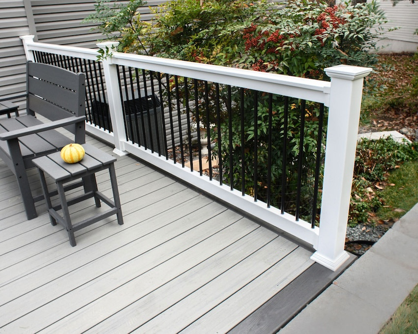 TimberTech Sea Salt Gray composite deck designed and built by The Final Cut in Columbia, Maryland.